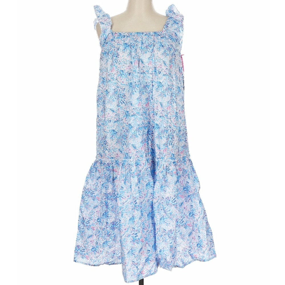 NWT SIMPLY SOUTHERN Confetti Pattern Sleeveless Ruffle Dress Size Large - Picture 2 of 4